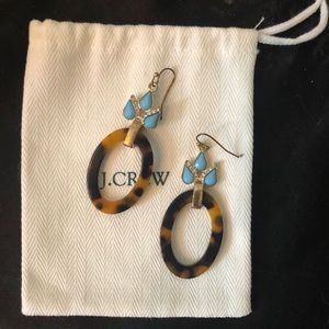 J.Crew Acetate Tortoise Drop Hoop Earrings